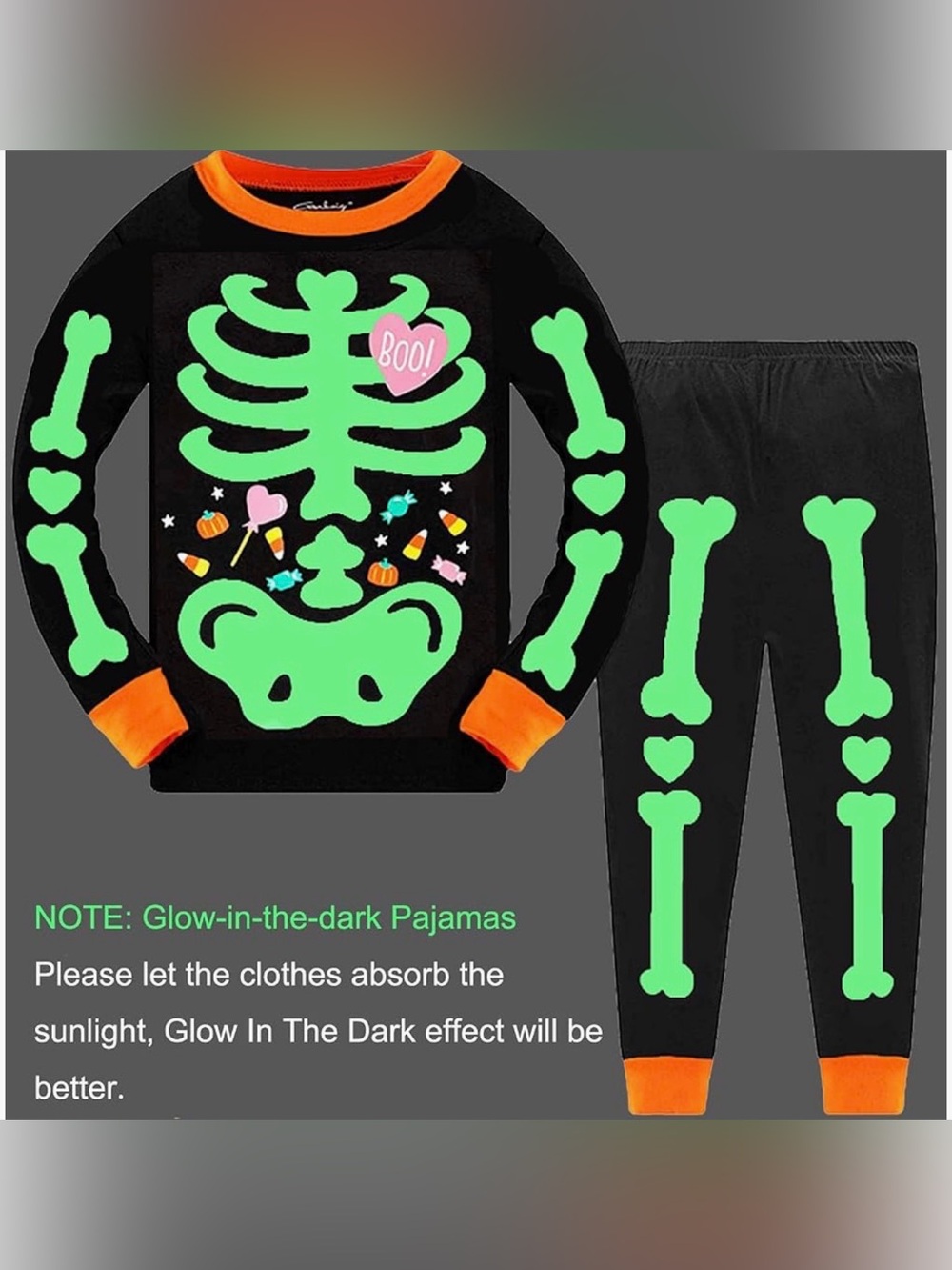 Skeleton Glow-in-The-Dark Cotton Sleepwear - Picture 3 of 3
